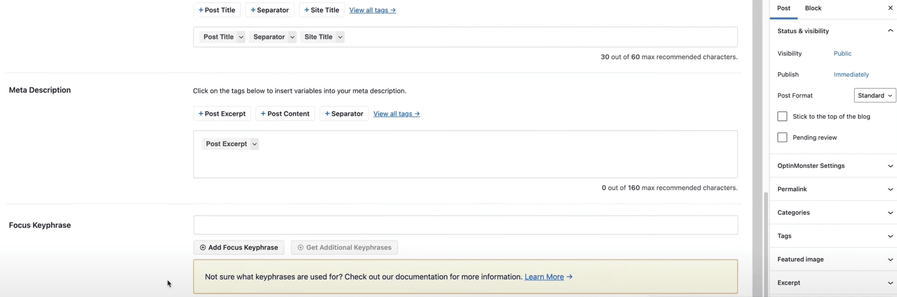 wordpress interface