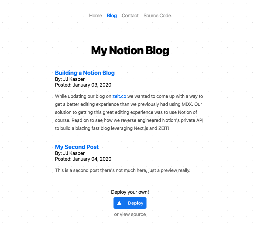 notion nextjs template blog
